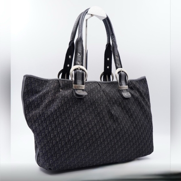 Christian Dior Street Chic Trotter Diorissimo Black Pattern Tote Bag - Picture 4 of 12